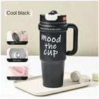 Markam™ Mood The Cup Matte Black Insulated Steel Tumbler with Handle, 800 ml Capacity