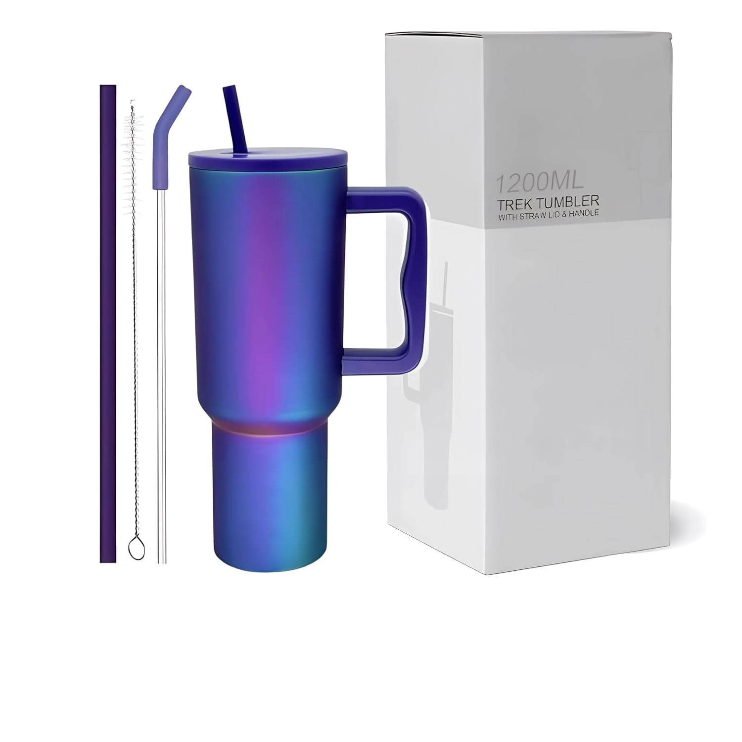Markam™ Stainless Steel Tumbler with Lid and Straw Stainless Steel Vacuum Insulated Tumbler for ice Tea or Coffee and Water 1200ml Travelling Gym & Office 1.2